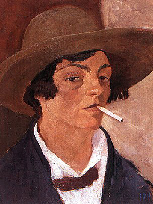 Deiva De Angelis, Autoritratto con sigaretta, 1921