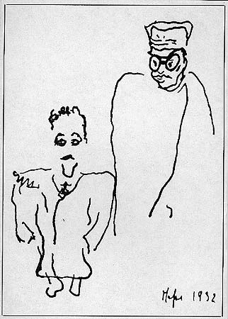 Mario Mafai, Caricatura di Libero de Libero e Leonardo Sinisgalli, 1932