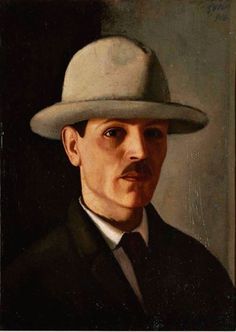 Virgilio Guidi, Autoritratto con cappello, 1914